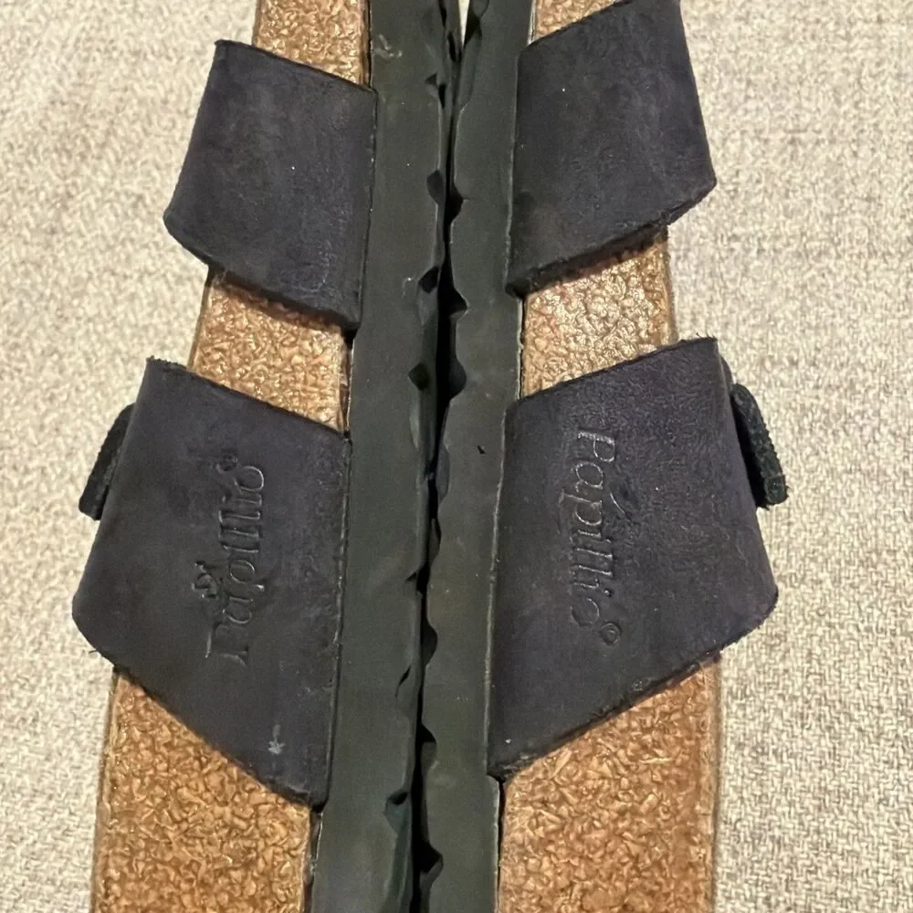 Birkenstock Papillio Black Strappy Cross Toe Loop Sandals Womens 36 US 5-5.5